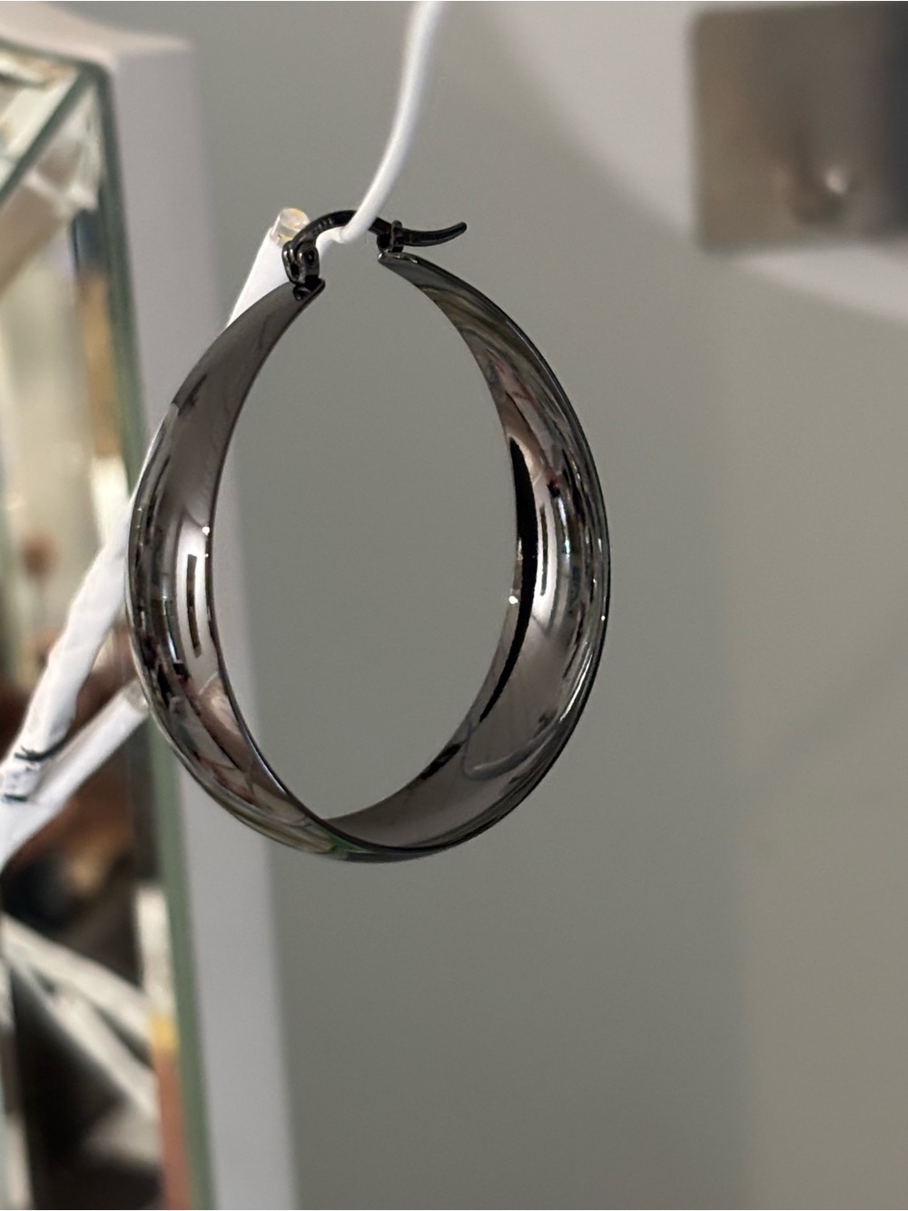 Sleek Gunmetal Hoop Earrings - Women Jewelry Earrings
